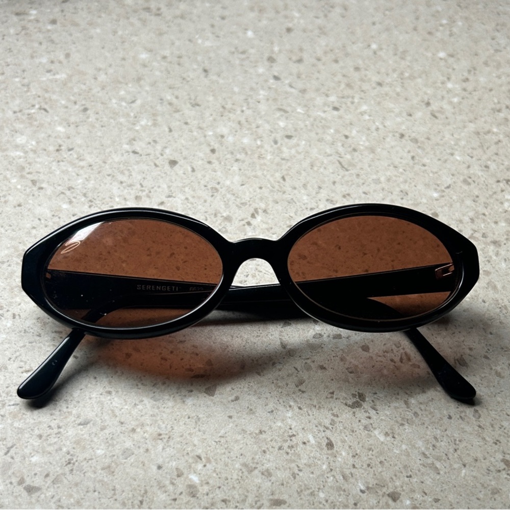 Vintage Serengeti Black Sunglasses with Brown Lenses